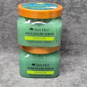 TREE HUT Coconut Lime Shea Sugar Scrub 18 oz | Exfoliating Body Care Set of 2